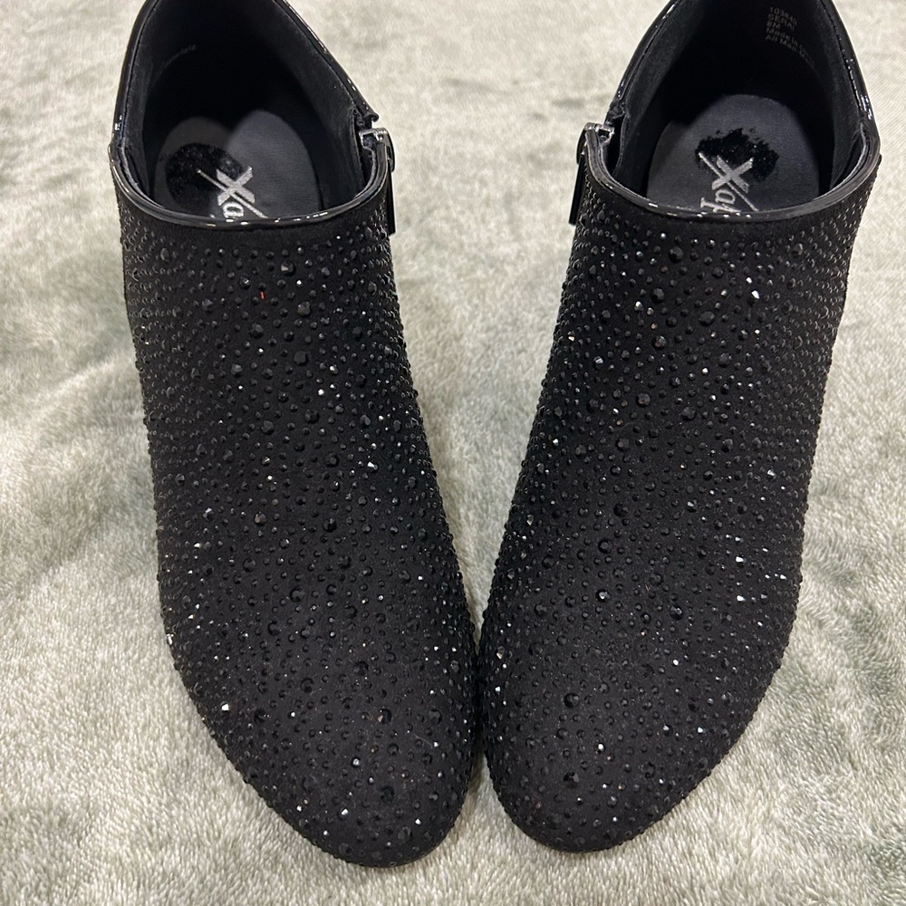 Xappeal Glittering Black Ankle Boots